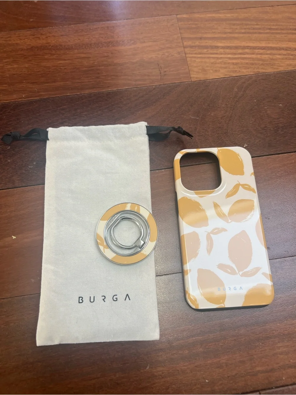 Burga lemon tart iPhone 13 Pro phone case and magnetic ring New